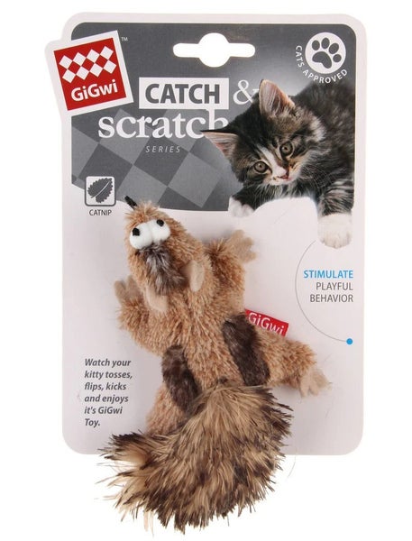 GiGwi Catch & Scratch Catnip Chipmunk Carousel 1