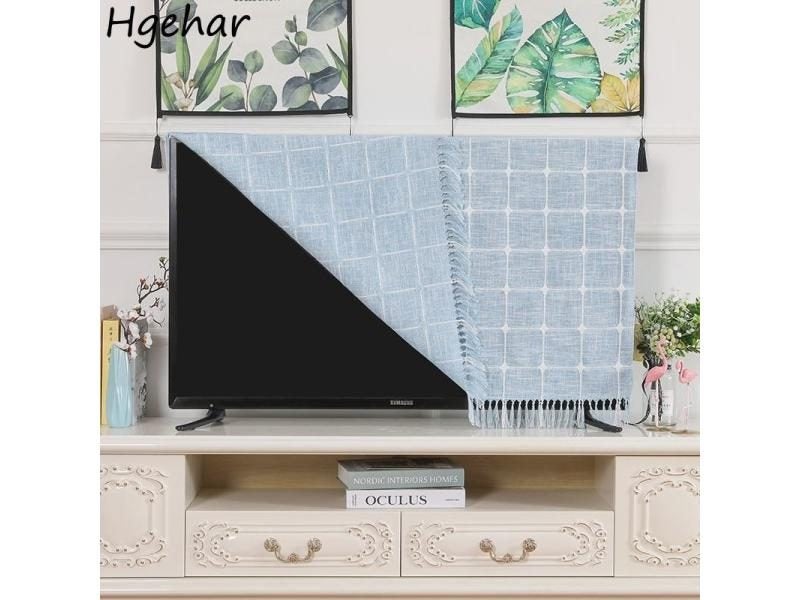 55 Inch Wall-mounted TV Dust-proof Covers Tassels Creative LCD Anti-Fouling Carousel 2