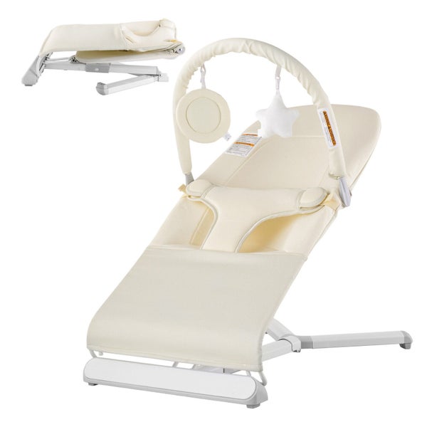 New Baby Bouncer Folding Bouncer Seat Chair for Babies 0-9 Months with Toy Bar Carousel 1