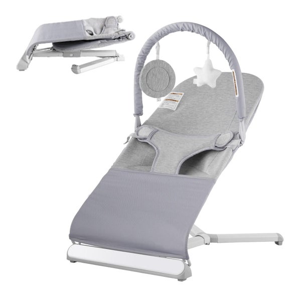 New Baby Bouncer Folding Bouncer Seat Chair for Babies 0-9 Months with Toy Bar Carousel 1