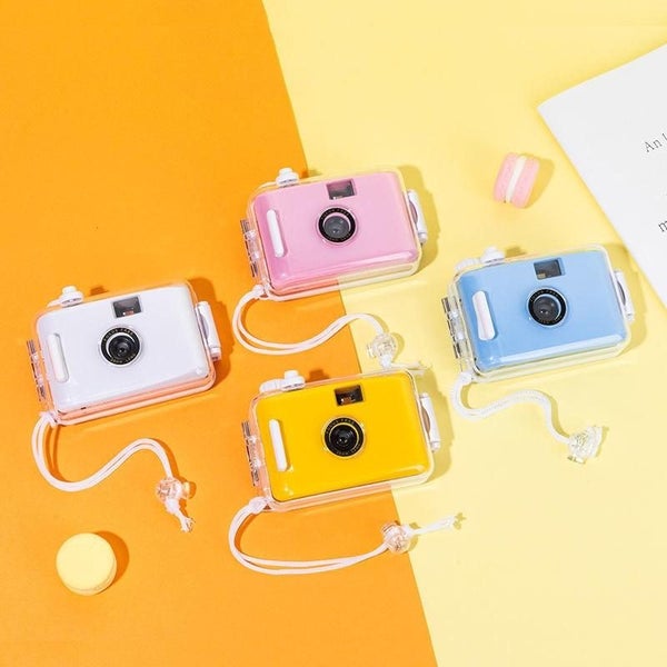 Cute Retro Film Waterproof Shockproof Camera With Disposable Film All White S... Carousel 2