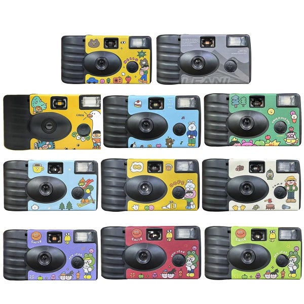 27Pcs New Year Retro Film Camera Waterproof Cartoon Decorative Stickers Witho... Carousel 2
