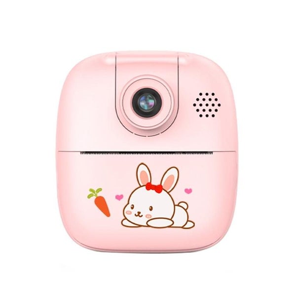 A18 Hd Printable Cartoon Kids Digital Camera With Rotating Lens - Pink & 32G Carousel 1