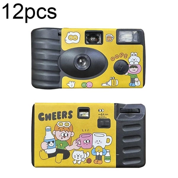 12Pcs Cheers Retro Film Camera Waterproof Cartoon Decorative Stickers Without... Carousel 1