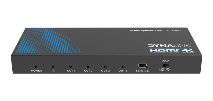 DYNALINK 4K 1x4 HDMI Splitter 18GBps Bandwidth Carousel 1