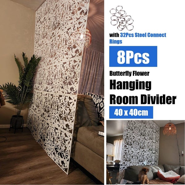 Brand New 8Pcs White Wall Hanging Net curtains Room Divider Panel *Clearance* Carousel 1