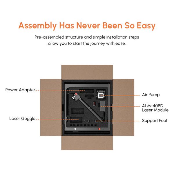 AlgoLaser Delta 40W Smart Diode Laser Engraver & Cutter Carousel 15