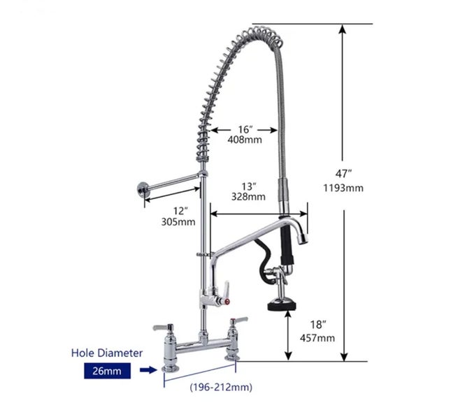 Pre Rinse Faucet Commercial Pull Down Brass Double Handles Pre Rinse Faucet Carousel 2