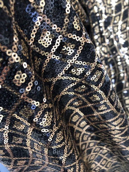 Black and Gold Sequin fabric 120cm x 4 metres Carousel 2