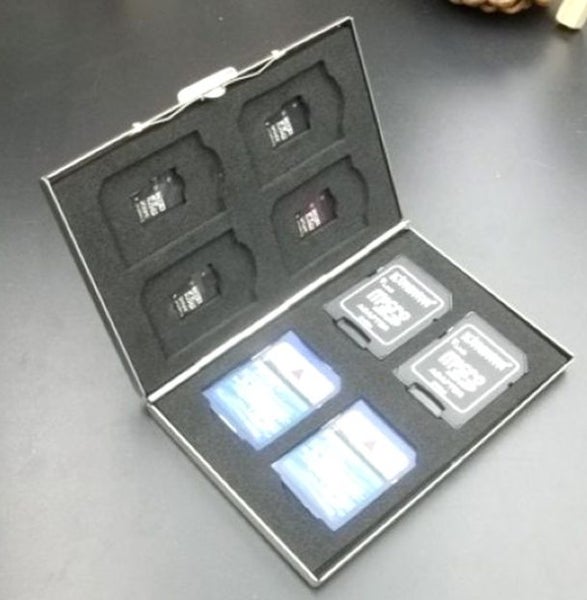 Stainless Steel TF SD Card Holder Storage Box,For Micro SD SDHC SDXC Memory Card