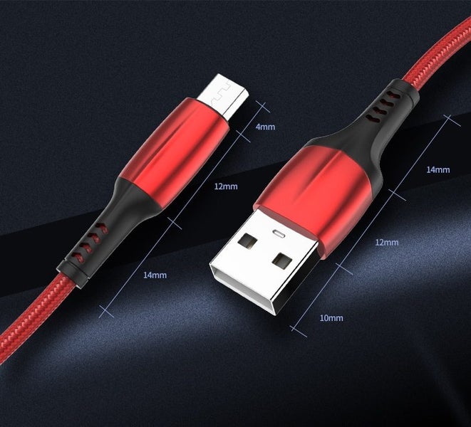 1M Type C Nylon Braided Type-C Data Cable, RED62995624326529112