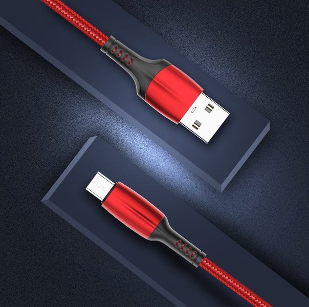 1M Type C Nylon Braided Type-C Data Cable, RED62995624326529113