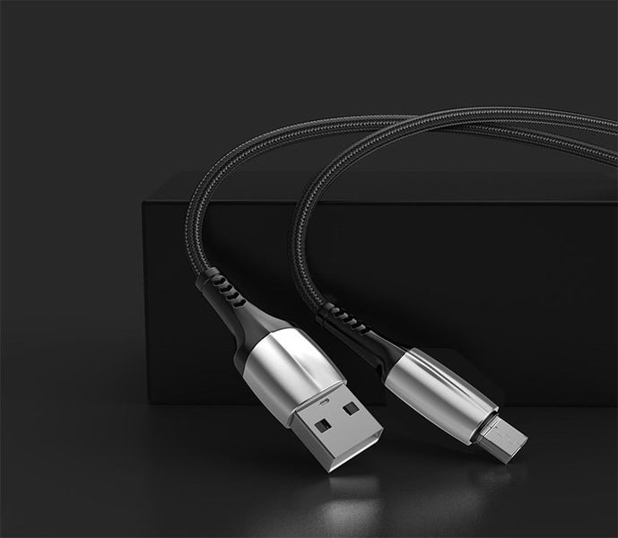 1M Type C Nylon Braided Type-C Data Cable, Silver & Black62995624331650112