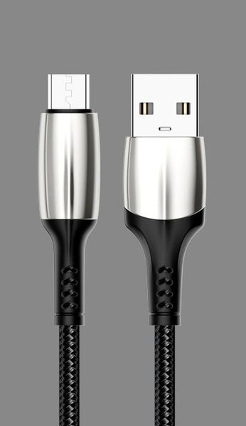 1M Type C Nylon Braided Type-C Data Cable, Silver & Black62995624331650111