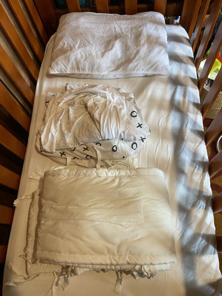 Touchwood cot includes Stokke bumper & sheets Carousel 2