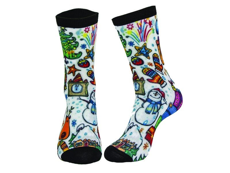 HOT Sell - Digitally Printed Xmas gift socks Carousel 1