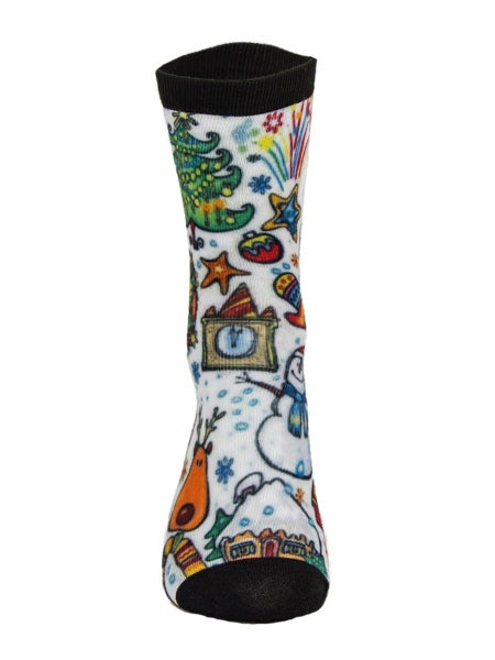 HOT Sell - Digitally Printed Xmas gift socks Carousel 7
