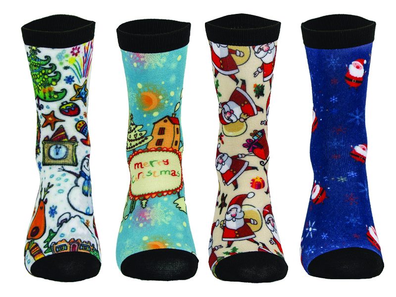 Clearance Sell - 4 pairs Xmas gift socks Carousel 1