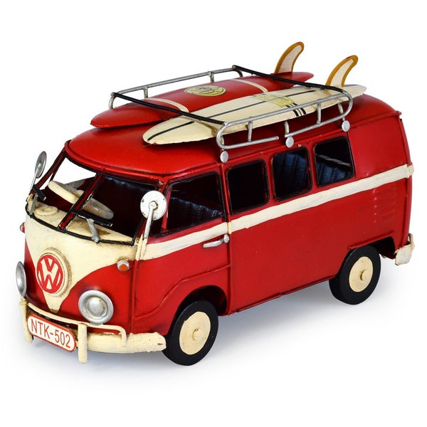 Boyle 20cm Volkswagen Kombi Van Handmade Ornament Red Vintage Home Room Decor Carousel 2