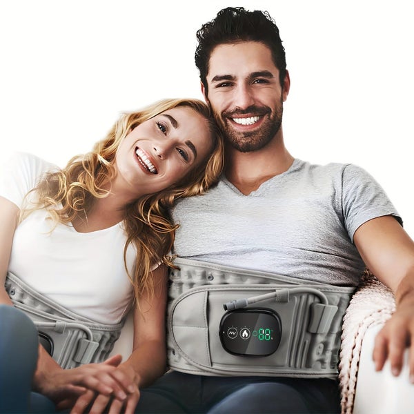 NNETM 1pc Decompression Back Belt - Lower Lumbar Support Back Brace(Grey) Carousel 2