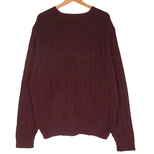 Polo Ralph Lauren Lambswool Wine Red Knit Jumper XXL Carousel 3