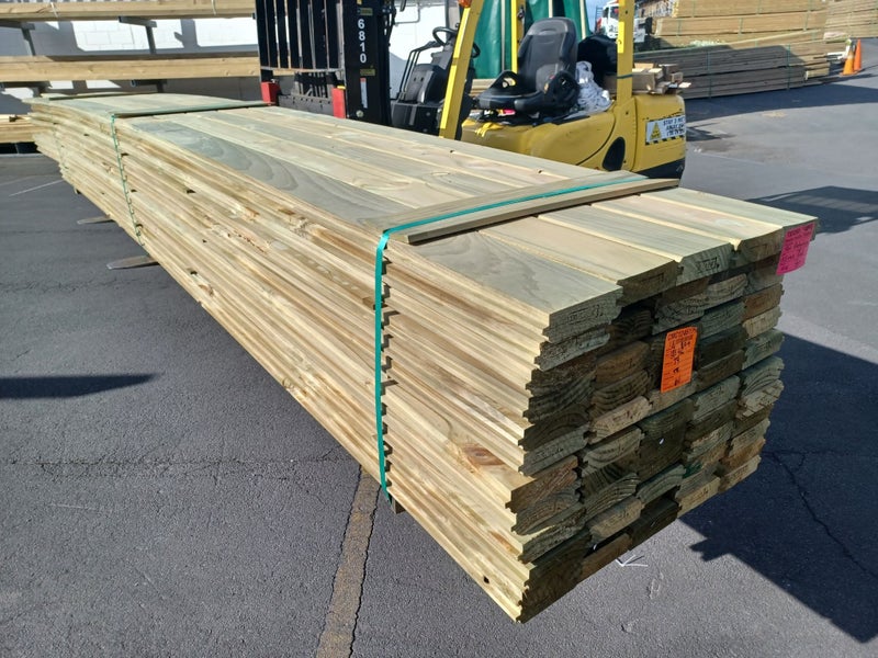 PINE RETAINING TIMBER - TG&V 150 x 50mm H4 -337.2m -TS5260 - $5.97 per m Carousel 1