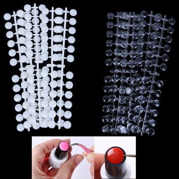 120 Nail Color Cards Tips Natural Round Nail Tips With Sticker Color Carousel 2