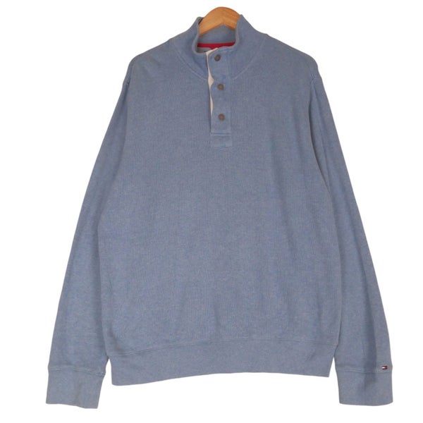 Tommy Hilfiger Blue Half Zip Knit Jumper Large Carousel 1