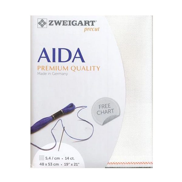Zweigart Cross X Stitch Aida Cloth 14 Ct Antique White 48x53cm Fabric Carousel 1