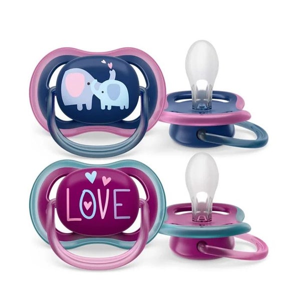 Avent: Ultra Air Pacifier - 2 Pack (18+ Months) - Pink Carousel 2