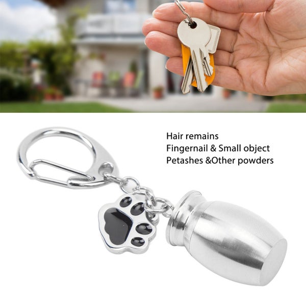 dog ashes keychain dog paw prints urn keychain cremation pet urns keychain Pet Carousel 2