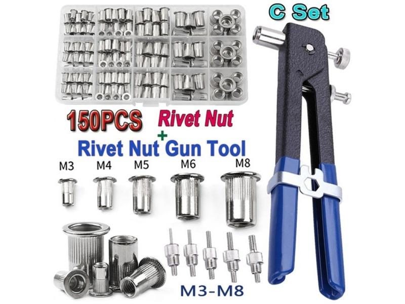 150PCS Rivet Nut Mandrel Kit For M3-M8 Sizes Carousel 1