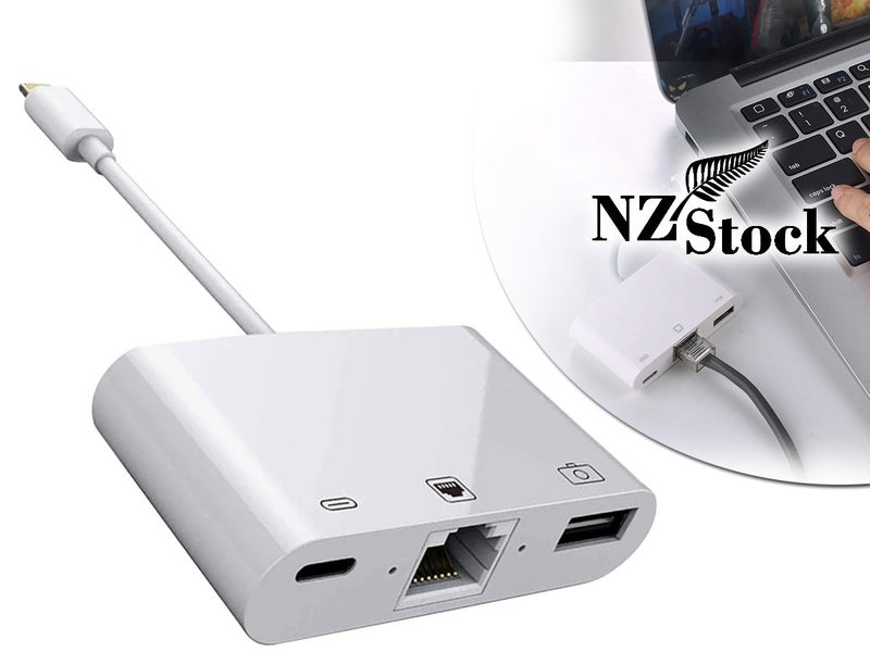 Lightning to USB RJ45 Converter NZ Clearance x2 Carousel 1