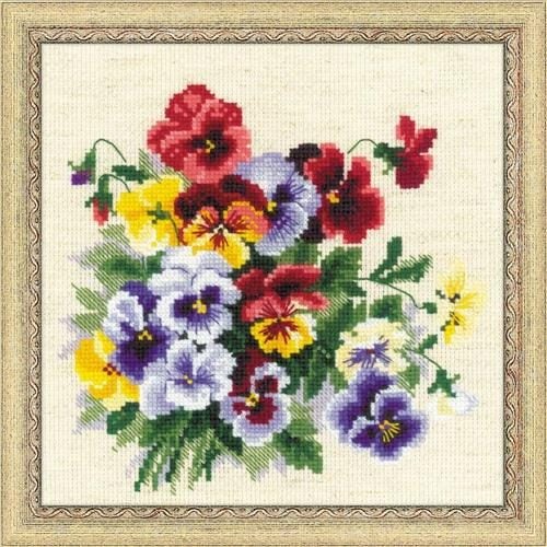 Riolis Pansy Medley - Cross Stitch Kit Carousel 2