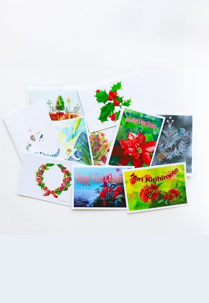 Pack of 10 Blank Greeting Cards - Christmas - Designed by NZ Artist Carousel 1