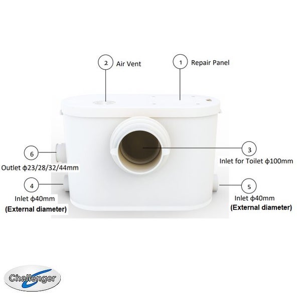 Grey and Black Water Macerator Pump (400) - Toilet/Sewage - with 3 Inlets Carousel 2