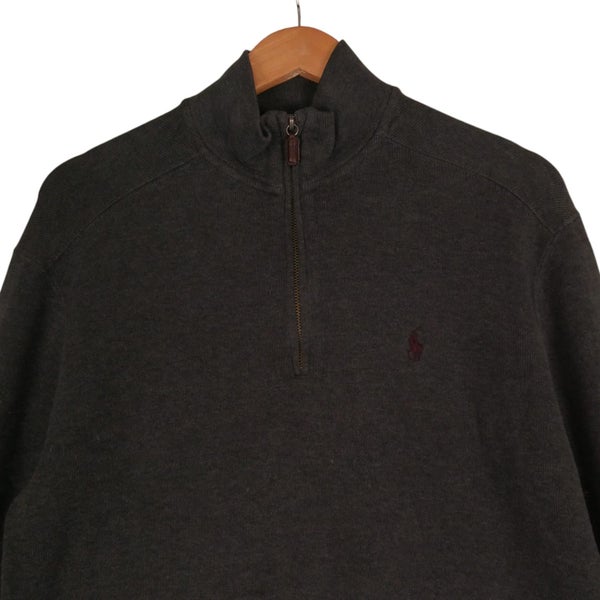 Polo Ralph Lauren Grey Half Zip Jumper Small Carousel 2