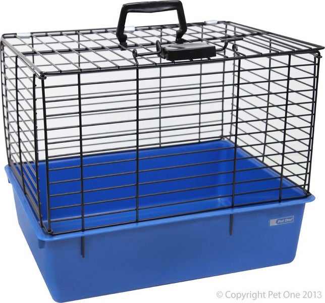 Pet One Vet Cat Carry Cage 42x35x30cm Wire Top Carousel 1