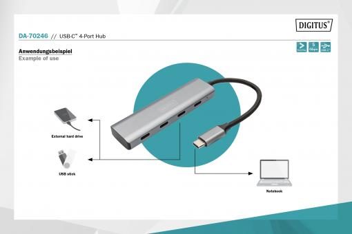 DIGITUS USB Type-C 4-Port Hub 60 Month Warranty Carousel 3