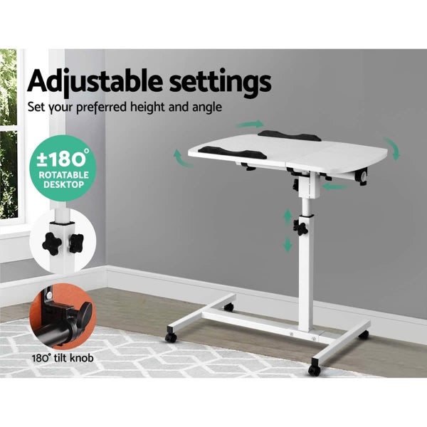 Artiss Laptop Table Desk Adjustable Stand - White Carousel 7