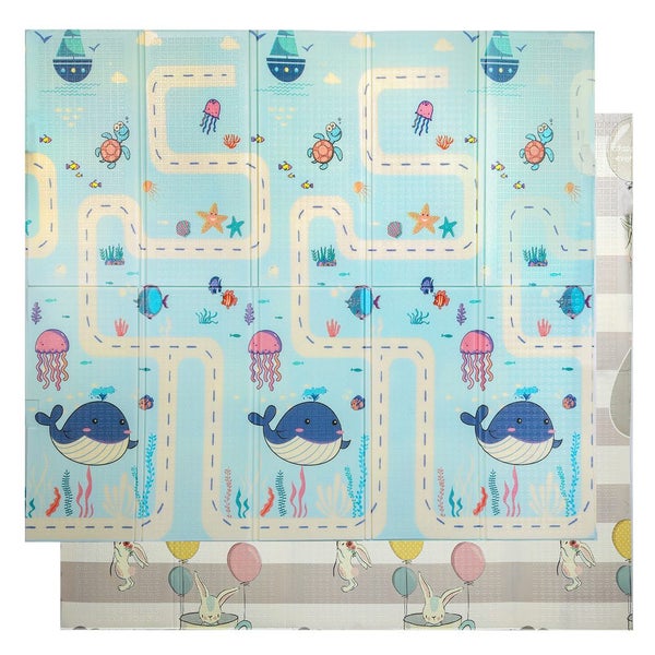 Bopeep Kids Play Mat Baby Crawling Pad Floor Foldable XPE Foam Non-slip Ocean Carousel 1