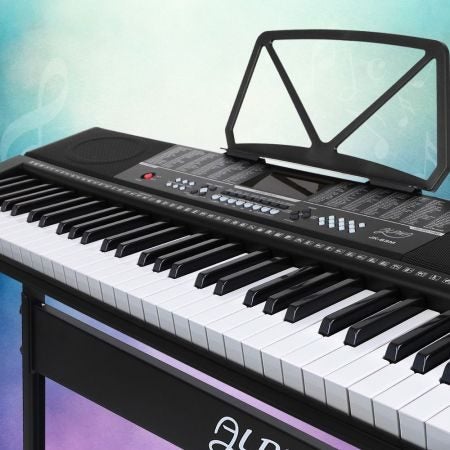 61 Keys Electronic Piano Keyboard w/Holder Music Stand Carousel 7