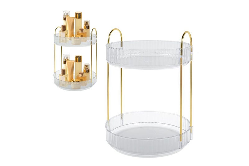For Vanity 360 Degree Rotating Makeup Organizer Large Capacity Make Up Shelf-Tra Carousel 1