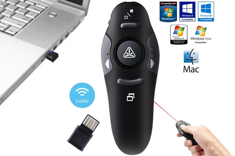 Wireless Presenter PowerPoint Mouse Clicker Laser Pointer Presentation Remote Carousel 1