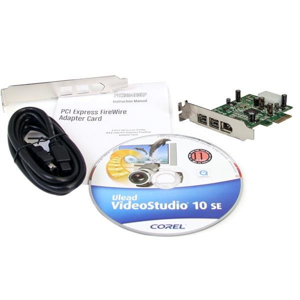 3 Port 2b 1a Low Profile 1394 PCI Express FireWire Card Adapter Carousel 2
