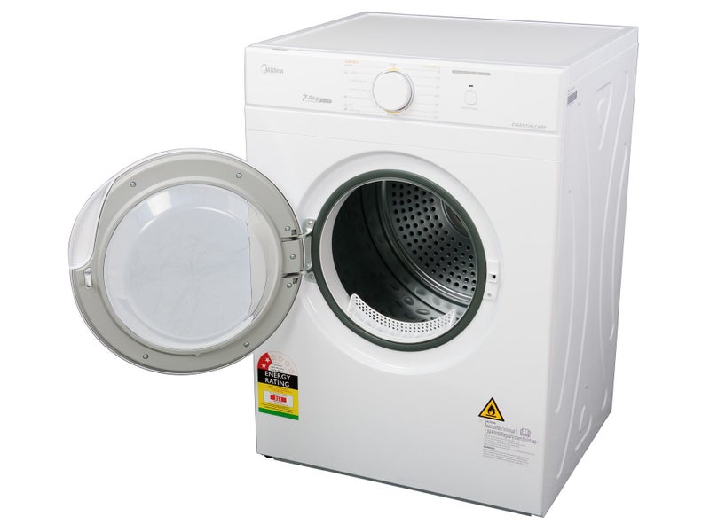 7kg Rear Venting Tumble Dryer with Exhaust Duct - White - MIDEA Carousel 2