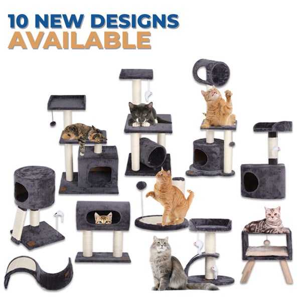 Charlie's Lite Cat Tree With Round House Charcoal Carousel 6