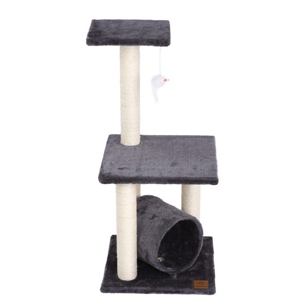Charlie's Lite Three Tier Cat Tree Scratching Post Charcoal Carousel 1