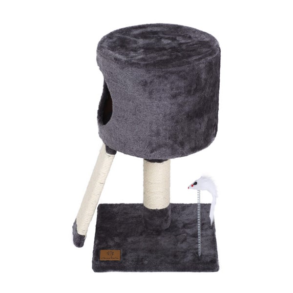 Charlie's Lite Cat Tree Cubby With Scratching Post Charcoal - 30x30x52cm Carousel 1