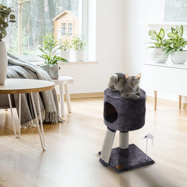 Charlie's Lite Cat Tree Cubby With Scratching Post Charcoal - 30x30x52cm Carousel 2